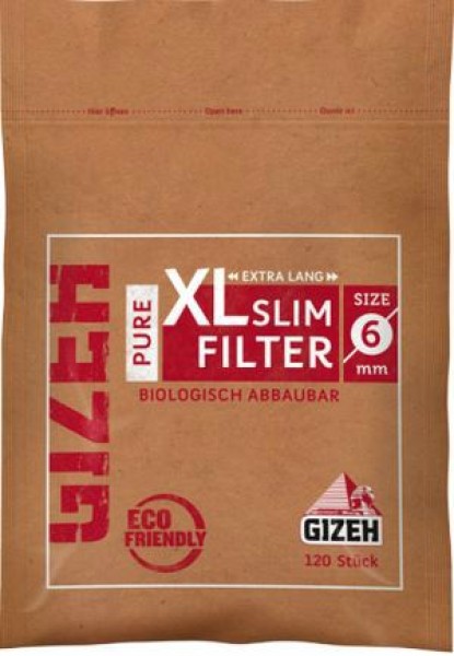 Gizeh Filter Pure XL Slim Biologisch abbaubar 6mmskohle 6mmmmefläche 6mmoskohle 6-7mmohle 6mmefläche 8mmskohle 6mmohle 6mm für x-type Cig